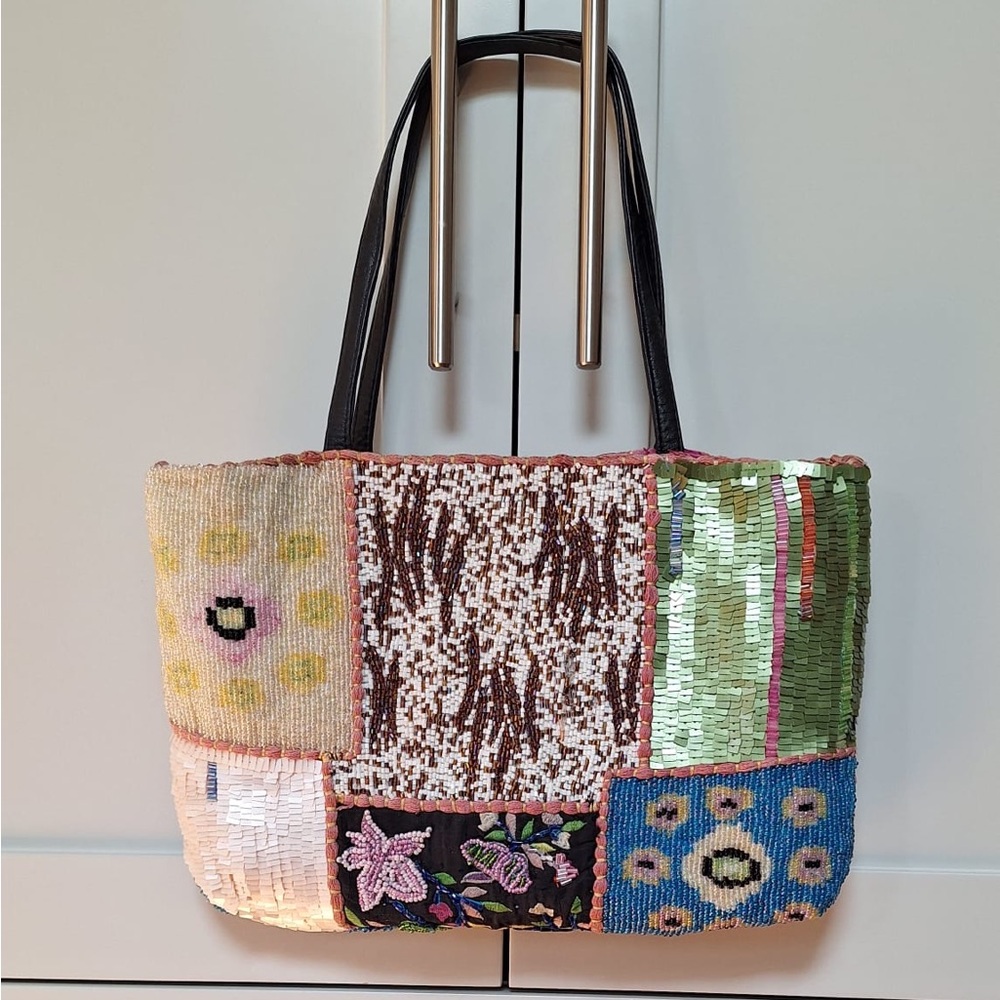 Sequin Patchwork Tote Bag - Multicolor